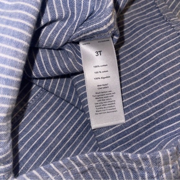 Osh Kosh B’Gosh Chambray Stripe Short Sleeve Button Down Shirt 3T - Picture 4 of 4